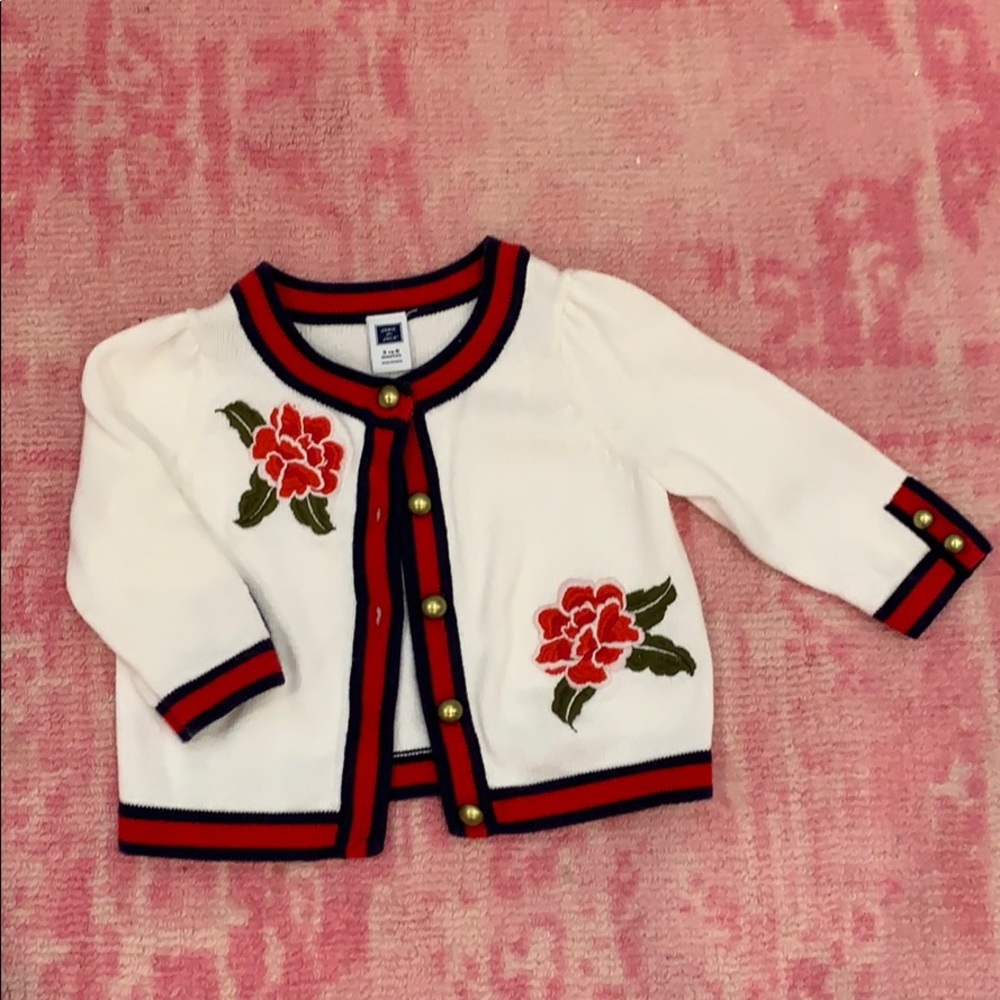Janie and Jack Girls Cardigan with rose detail